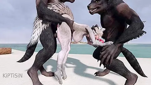 Curvy Wolf Girl And Breeding Season On The Beach 1