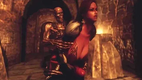 Beautiful Dickgirl Gives Herself To A Monster In The Castle